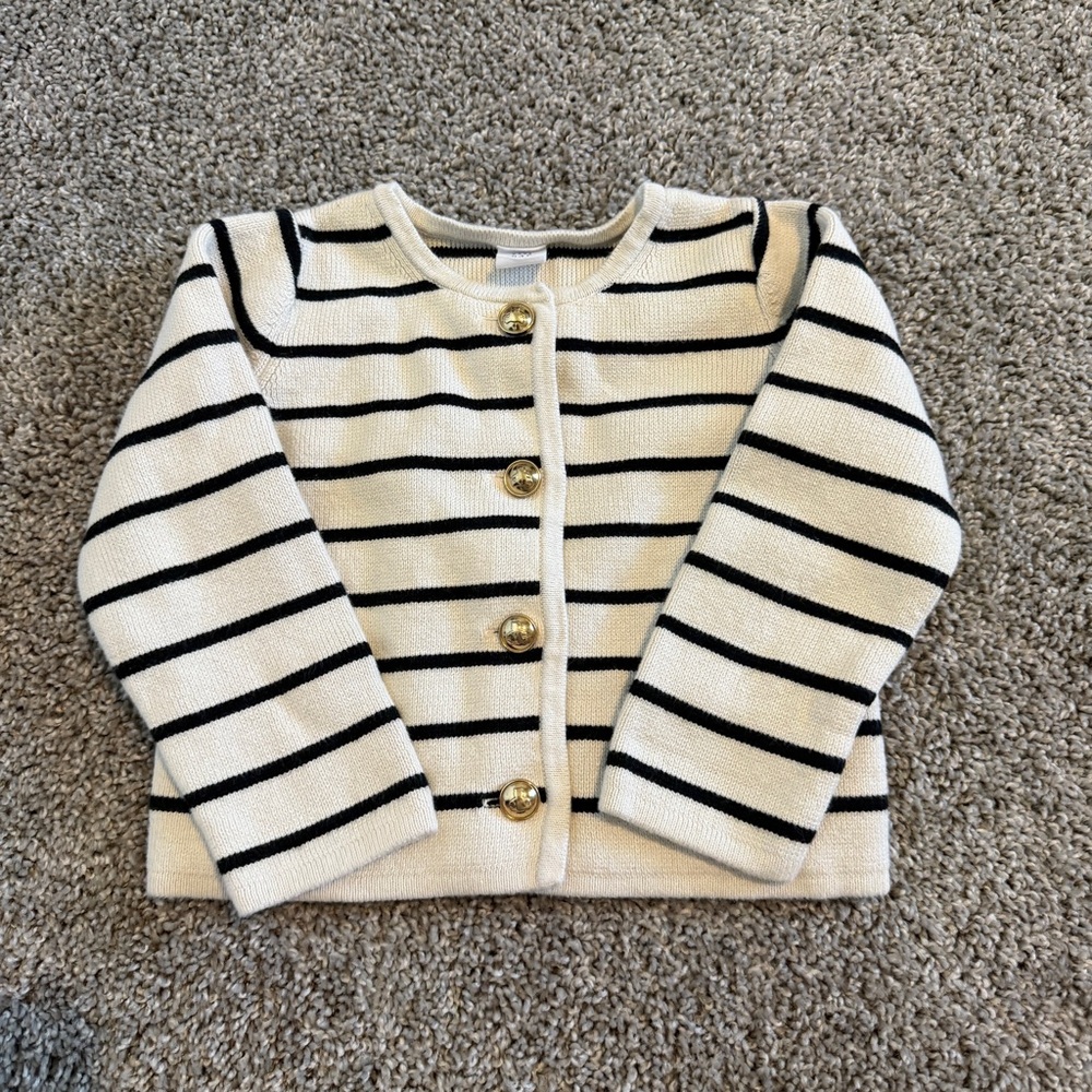 GAP Kids Black and White Striped Sweater